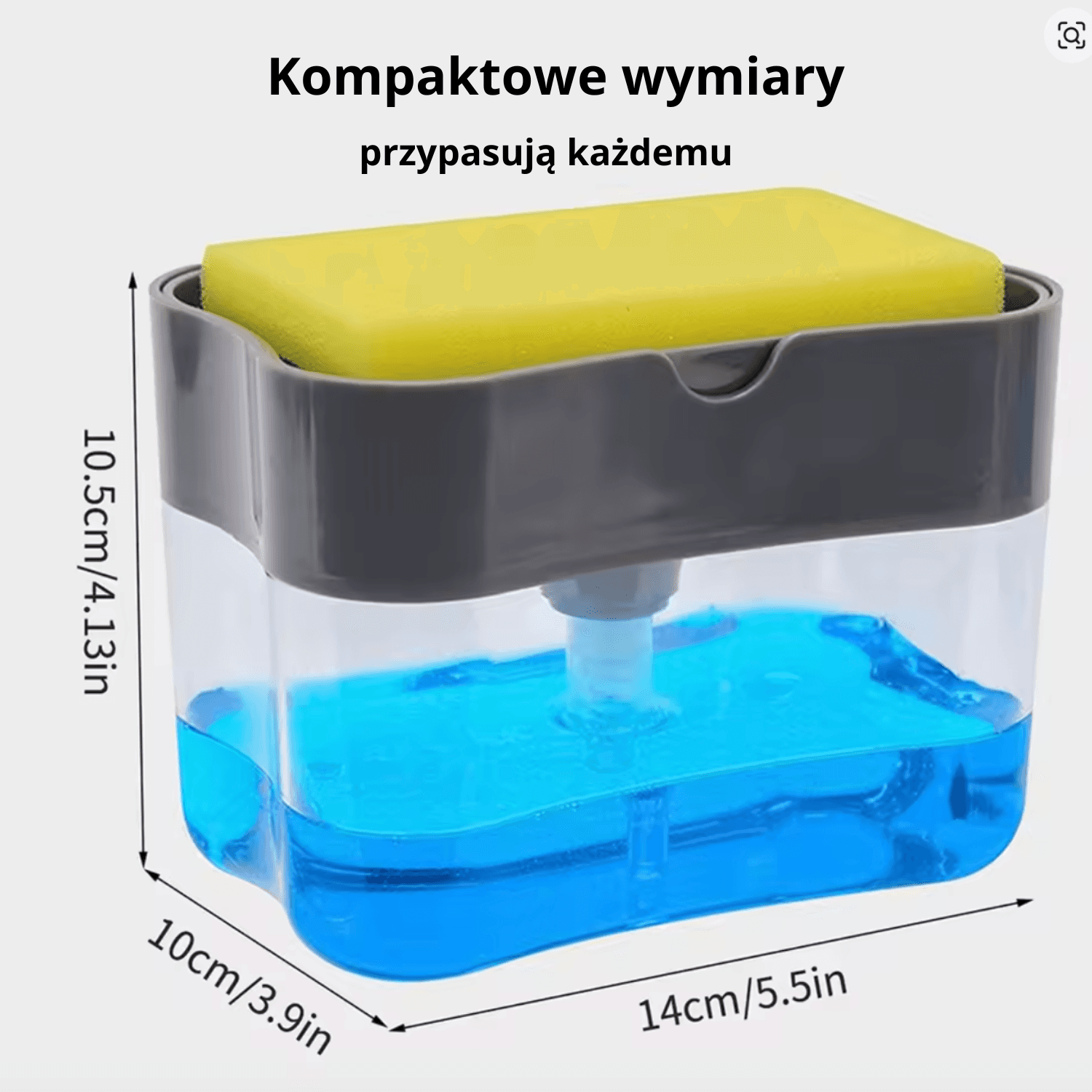 Solidny dozownik płynu do naczyń z zintegrowanym ociekaczem + gąbka GRATIS!