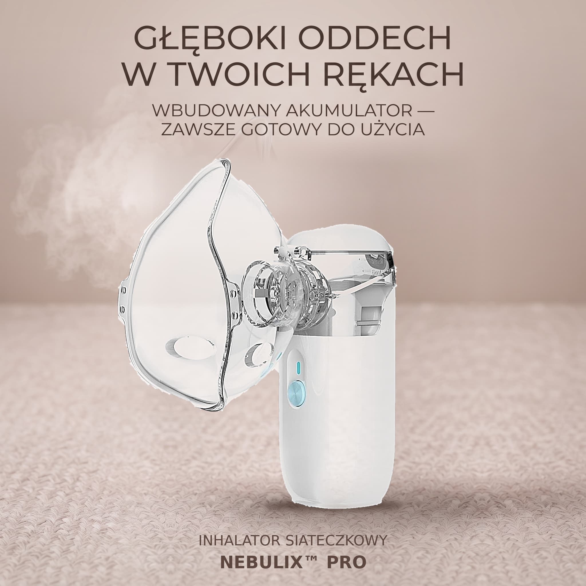 Inhalator Siateczkowy Nebulix™ Slim Pro.
Technologia Micro-Mesh
