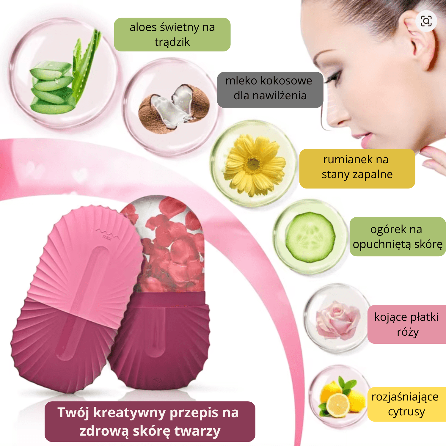 Chłodzący masażer do twarzy ❄️ 🥶