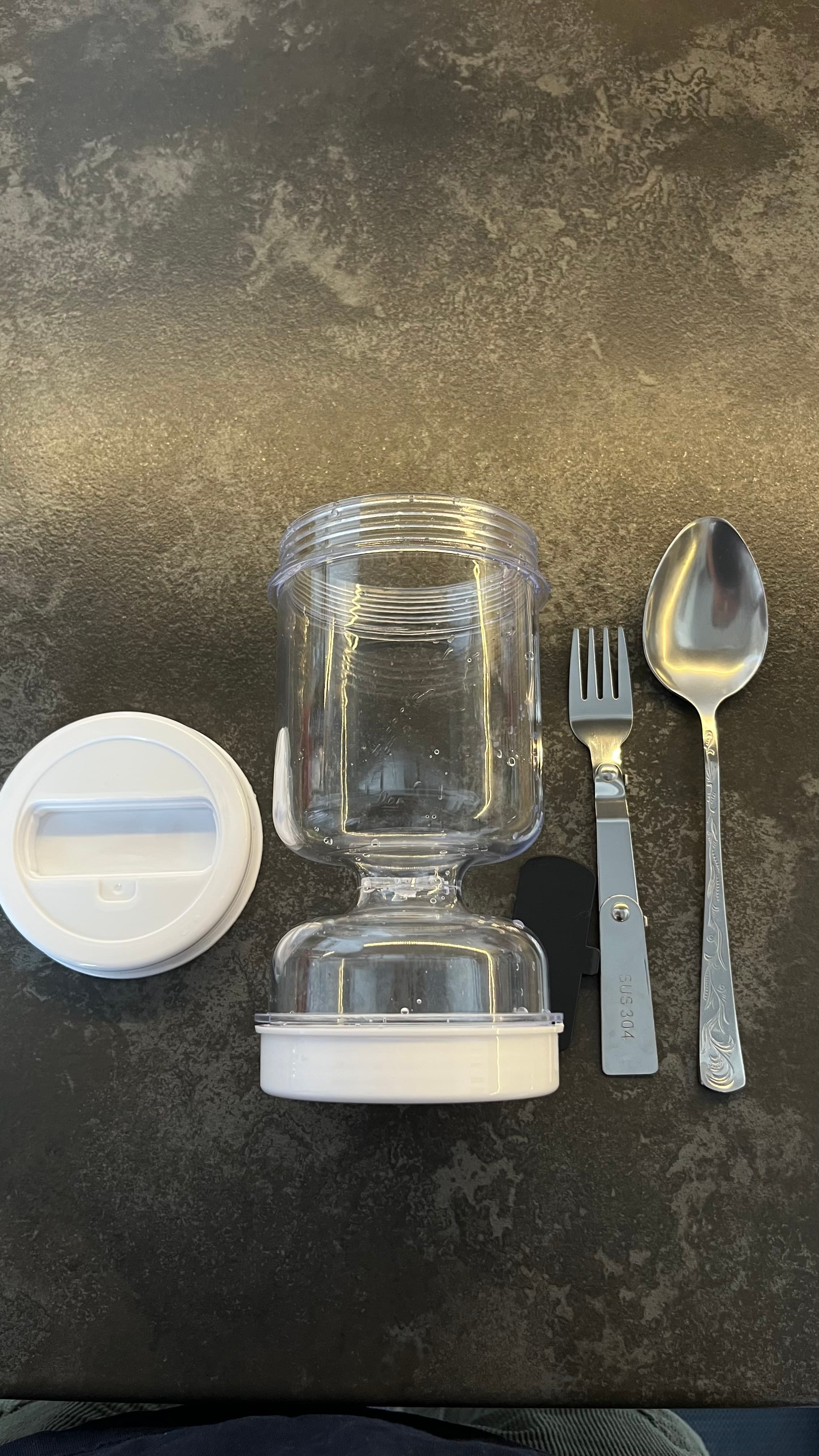 Słoik "Klepsydra" 1000 ml na przetwory z separatorem soku + składany widelec w zestawie