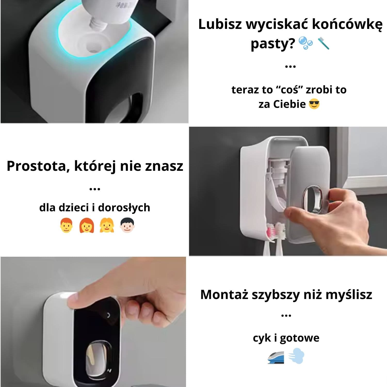 Próżniowy dozownik pasty do zębów