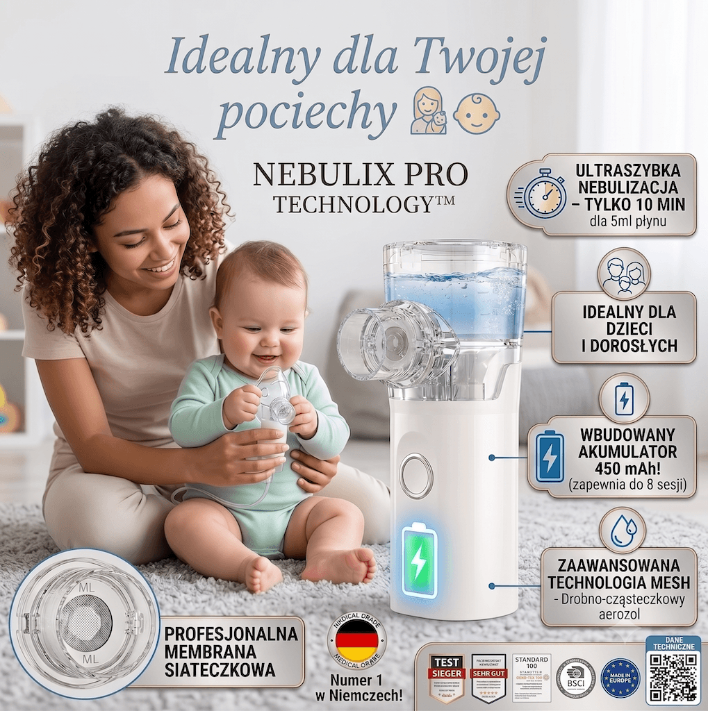 Kompaktowy Inhalator siateczkowy Nebulix (Dual-Power)