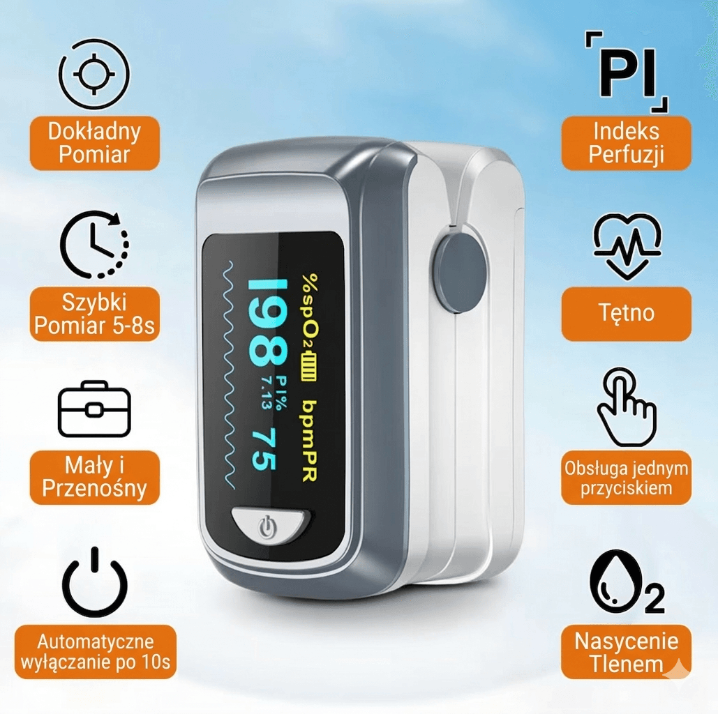 Pulsoksymetr OLED z Bluetooth